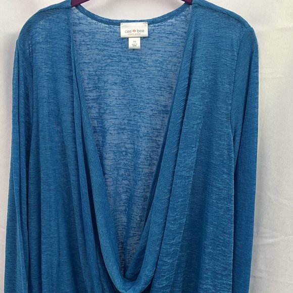 Cee Bee CHERYL BURKE Turquoise Blouse 1X - Picture 1 of 5